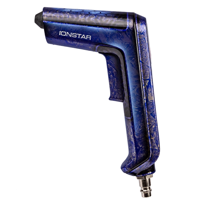 Handbeschilderde IONSTAR met blauw en goud patroon
